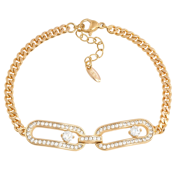 Браслет Xuping Позолота 18K Цепочка с декоративной вставкой размер с доп.цепочкой 17-20.5см х 4мм фото №13