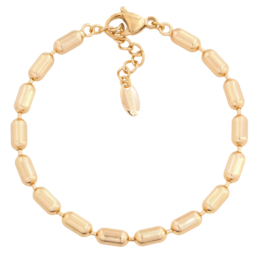 Браслет Xuping Позолота 18K Цепочка плетение Бочонки размер с доп.цепочкой 19.5-22.5см х 4мм фото №1