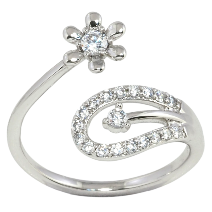 Кольцо Xuping Родий Цветочек фото №9 Кольцо Xuping Родий Цветочек фото №9