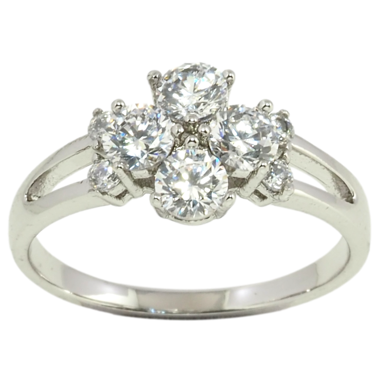 Кольцо Xuping Родий Цветочек из фианитов фото №10 Кольцо Xuping Родий Цветочек из фианитов фото №10