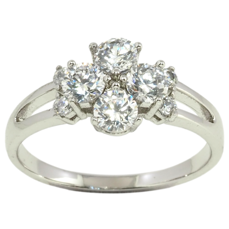 Каблучка Xuping Родій Квіточка з фіанітів фото №1