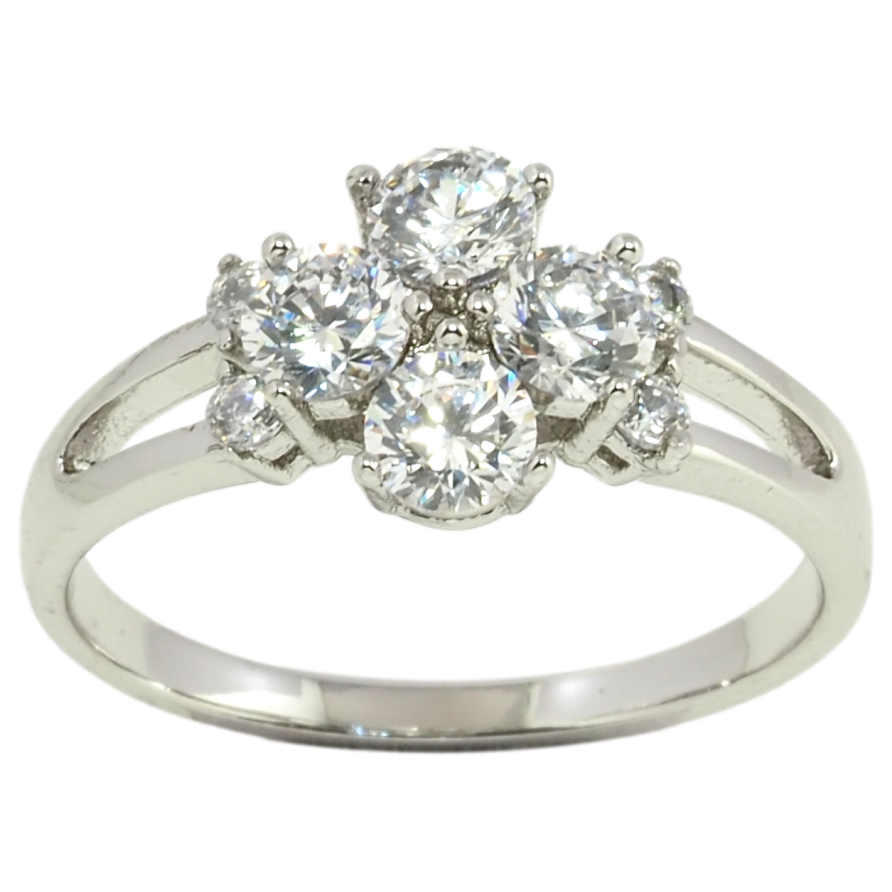 Каблучка Xuping Родій Квіточка з фіанітів фото №1