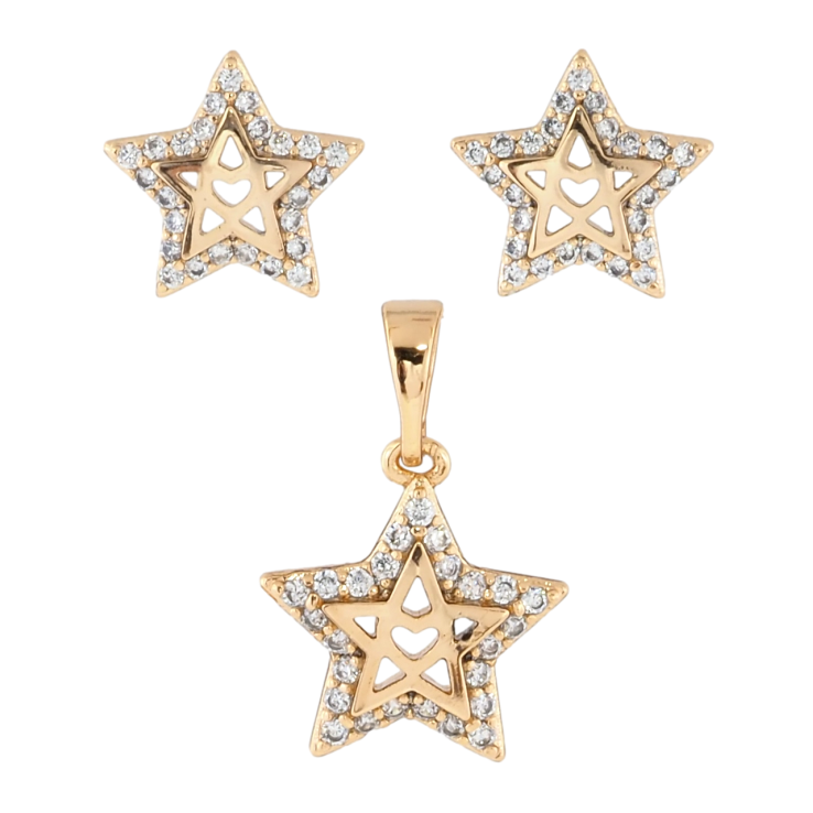 Набор Xuping Позолота 18K Серьги Кулон Звездочки с цирконием фото №18 Набор Xuping Позолота 18K Серьги Кулон Звездочки с цирконием фото №18