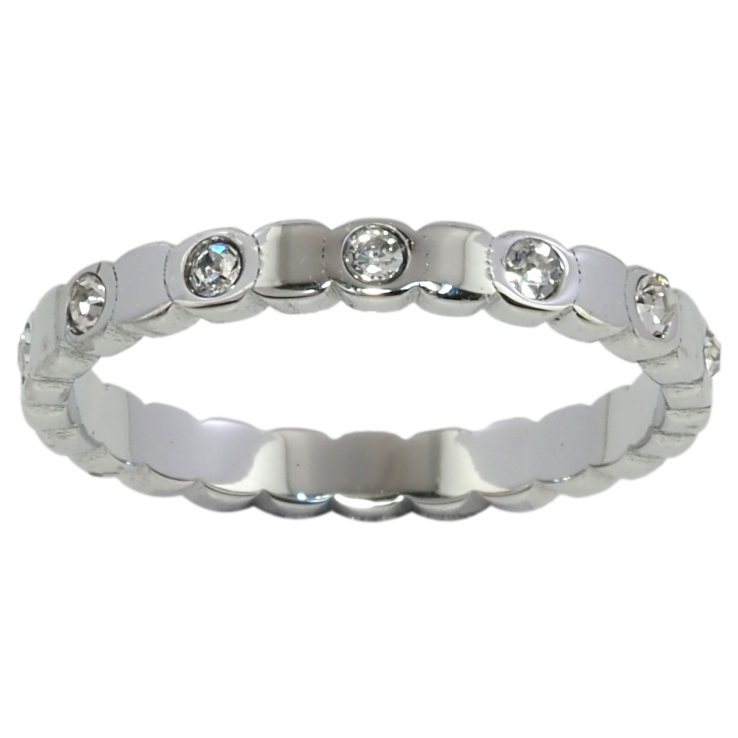 Кольцо Xuping TTM Stainless Steel Цвет Родий Вставки циркония по кругу фото №14