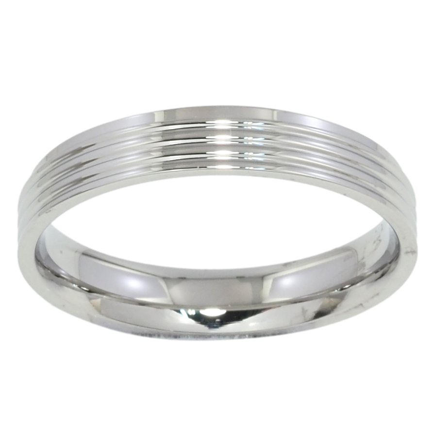 Кольцо Xuping TTM Stainless Steel Цвет Родий Полосатый узор, шир. 4мм фото №1