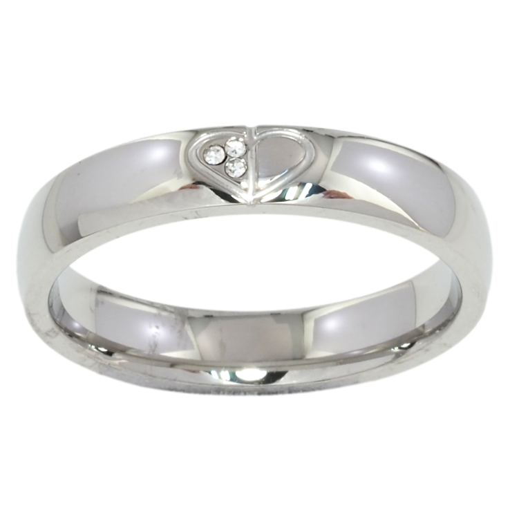 Каблучка Xuping TTM Stainless Steel Колір Родій Сердечко, шир. 4мм фото №25