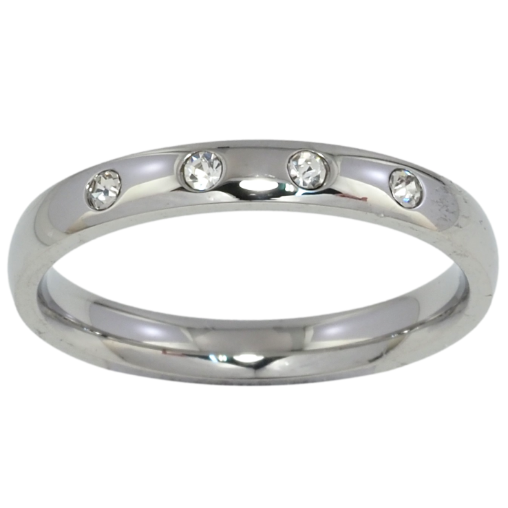 Кольцо Xuping TTM Stainless Steel Цвет Родий Узор с вставками циркония, шир. 3мм фото №17