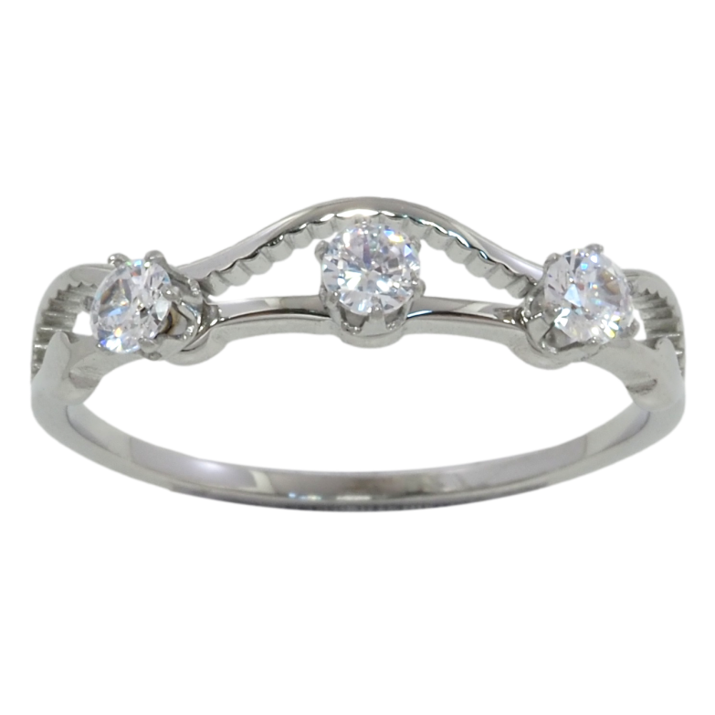 Каблучка Xuping TTM Stainless Steel Колір Родій Візерунок з цирконієм фото №1