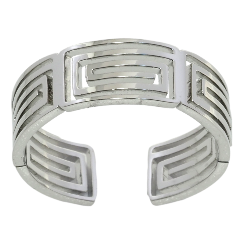 Кольцо Xuping TTM Stainless Steel Цвет Родий Резной узор, шир. 7мм фото №1