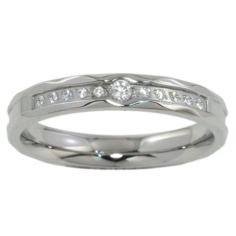 Каблучка Xuping TTM Stainless Steel Колір Родій Доріжка цирконію, шир. 3.5мм фото №1 Каблучка Xuping TTM Stainless Steel Колір Родій Доріжка цирконію, шир. 3.5мм фото №1
