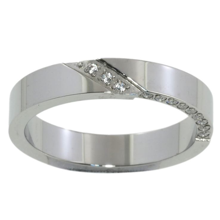 Кольцо Xuping TTM Stainless Steel Цвет Родий Узор кристаллами, шир. 4мм фото №18