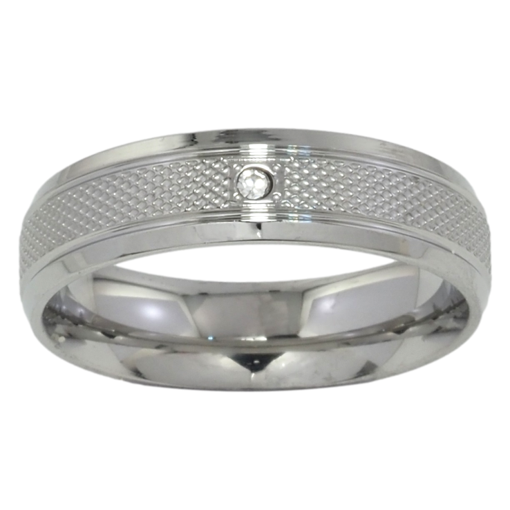 Кольцо Xuping TTM Stainless Steel Цвет Родий Узор с цирконием, шир. 5.5мм фото №24