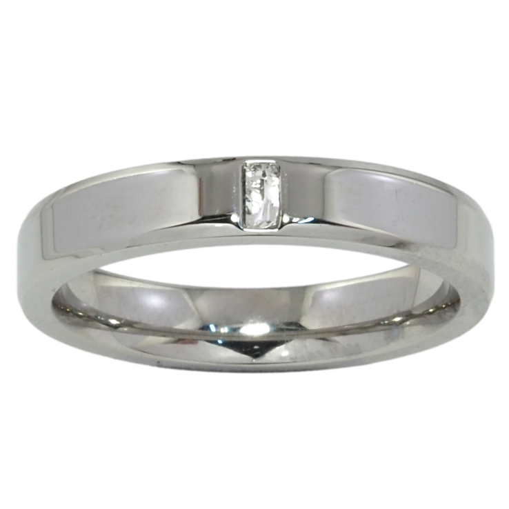 Каблучка Xuping TTM Stainless Steel Колір Родій Вставка цирконій, шир. 4мм фото №14