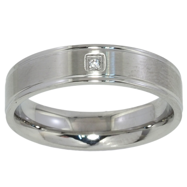 Кольцо Xuping TTM Stainless Steel Цвет Родий Вставка цирконий, шир. 5мм фото №19