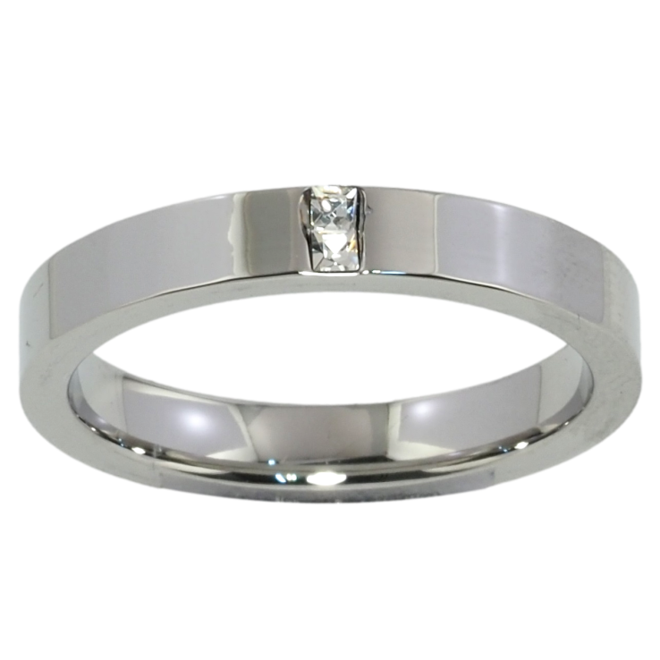 Кольцо Xuping TTM Stainless Steel Цвет Родий Вставка цирконий, шир. 3.5мм фото №10