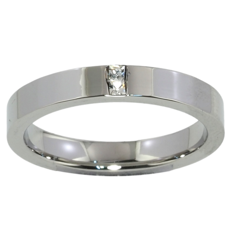 Кольцо Xuping TTM Stainless Steel Цвет Родий Вставка цирконий, шир. 3.5мм фото №1 Кольцо Xuping TTM Stainless Steel Цвет Родий Вставка цирконий, шир. 3.5мм фото №1