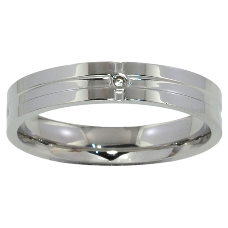 Кольцо Xuping TTM Stainless Steel Цвет Родий Вставка цирконий, шир. 4мм фото №20