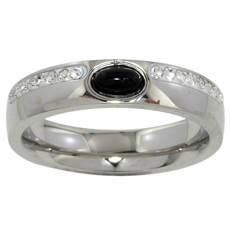 Каблучка Xuping TTM Stainless Steel Колір Родій Доріжки цирконію із кристалом, шир. 5мм фото №13