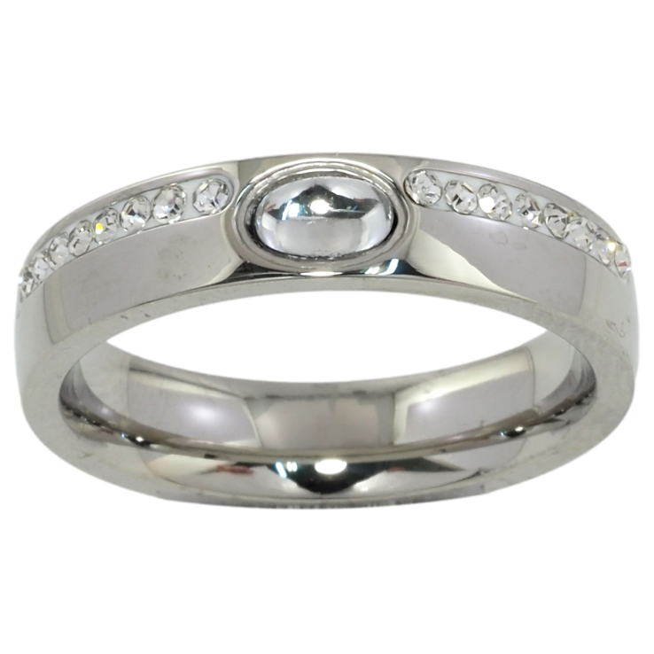 Каблучка Xuping TTM Stainless Steel Колір Родій Доріжки цирконію із кристалом, шир. 5мм фото №18