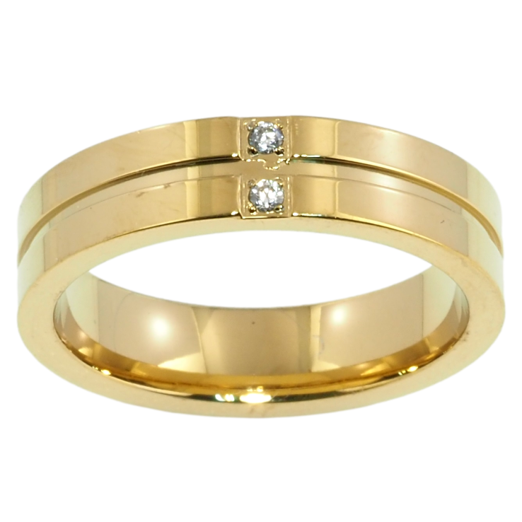 Кольцо Xuping TTM Stainless Steel Цвет 14К Вставка цирконий, шир. 5мм фото №5