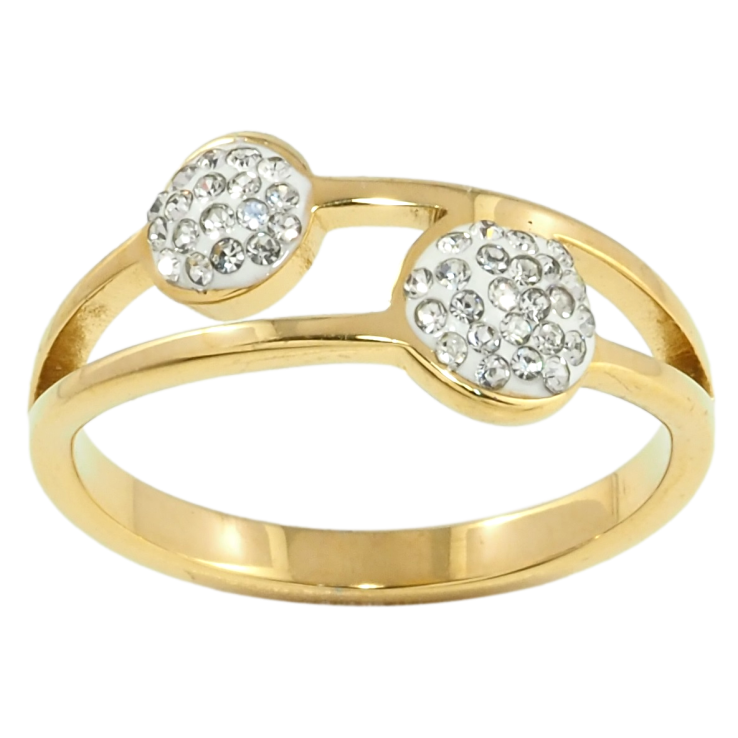 Каблучка Xuping TTM Stainless Steel Колір 14К Візерунок з цирконієм фото №11