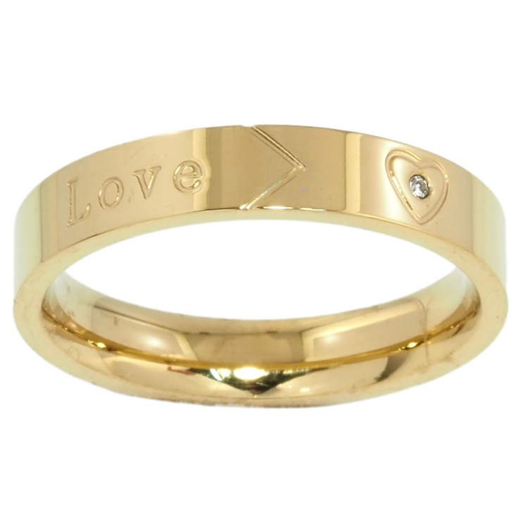 Каблучка Xuping TTM Stainless Steel Колір 14К Візерунок Love, шир. 4мм фото №12