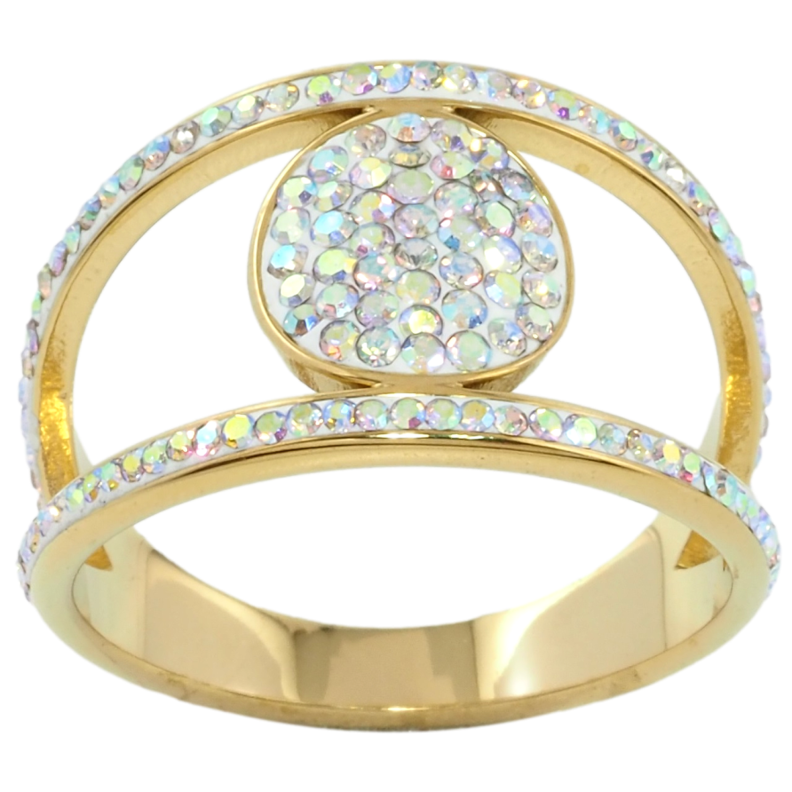 Кольцо Xuping TTM Stainless Steel Цвет 14К Инкрустация радужным цирконием фото №1