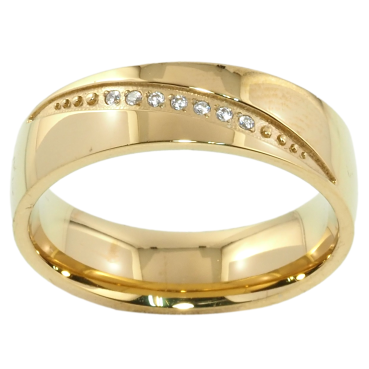 Каблучка Xuping TTM Stainless Steel Колір 14К Інкрустація райдужним цирконієм фото №20