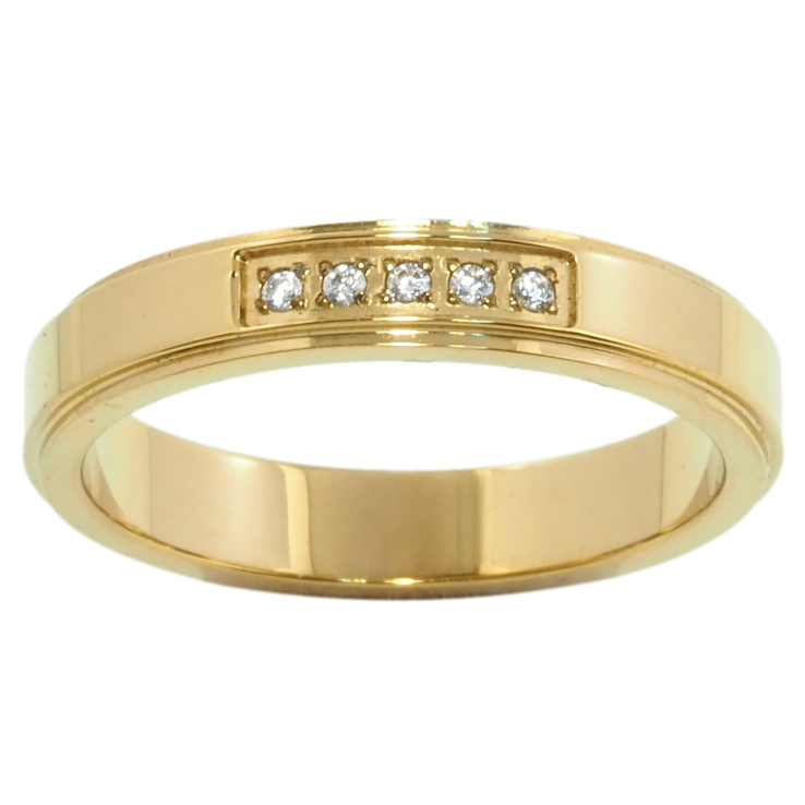 Кольцо Xuping TTM Stainless Steel Цвет 14К Дорожка циркония, шир. 4мм фото №13