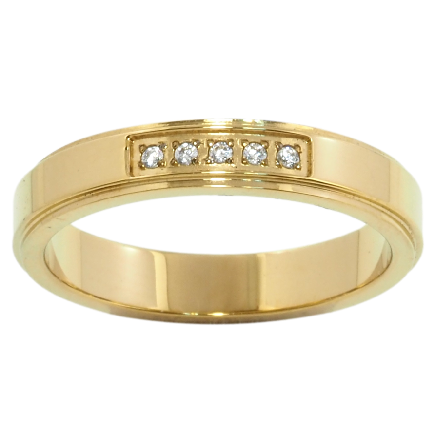 Каблучка Xuping TTM Stainless Steel Колір 14К Доріжка цирконію, шир. 4мм фото №1