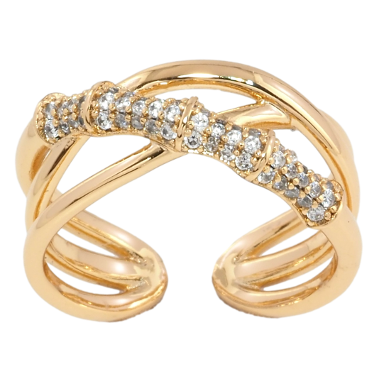 Кольцо Xuping Позолота 18K Узор с инкрустацией цирконием фото №1 Кольцо Xuping Позолота 18K Узор с инкрустацией цирконием фото №1