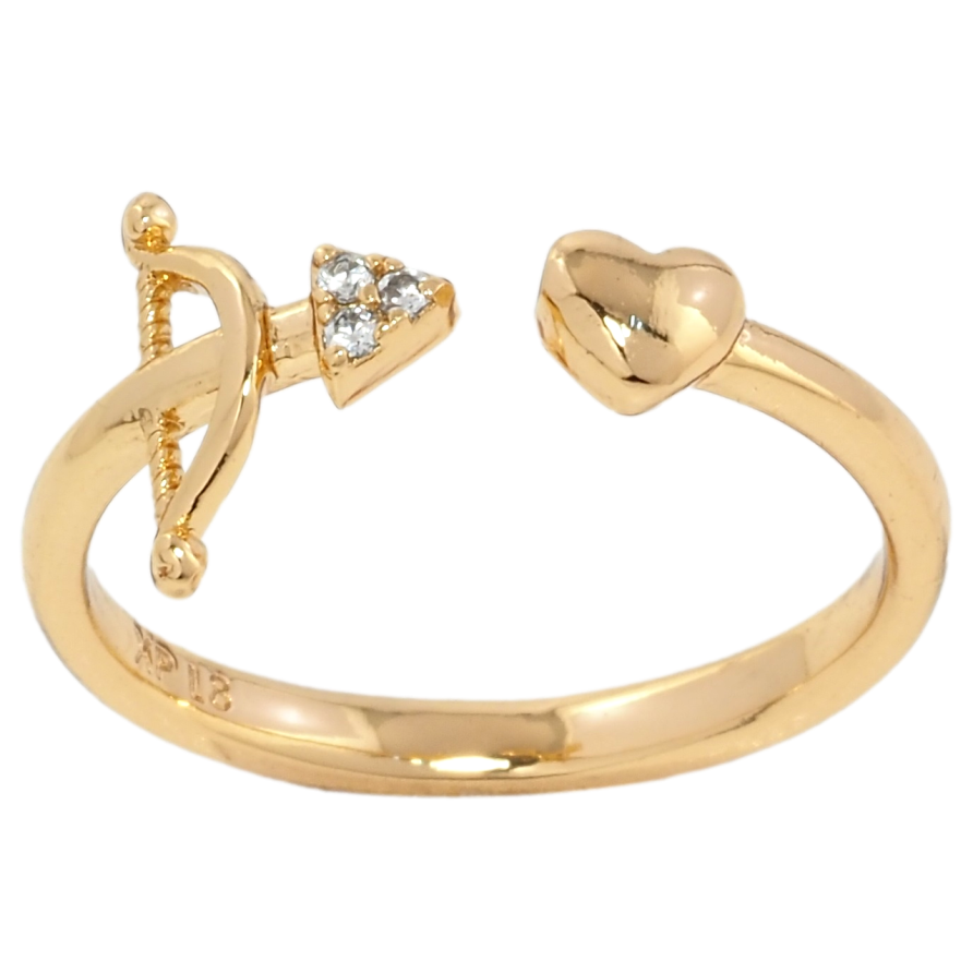 Каблучка Xuping Позолота 18K Серце зі стрілою фото №1