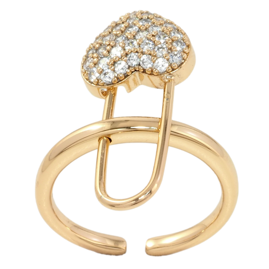Кольцо Xuping Позолота 18K Съёмная булавка сердечко фото №1 Кольцо Xuping Позолота 18K Съёмная булавка сердечко фото №1