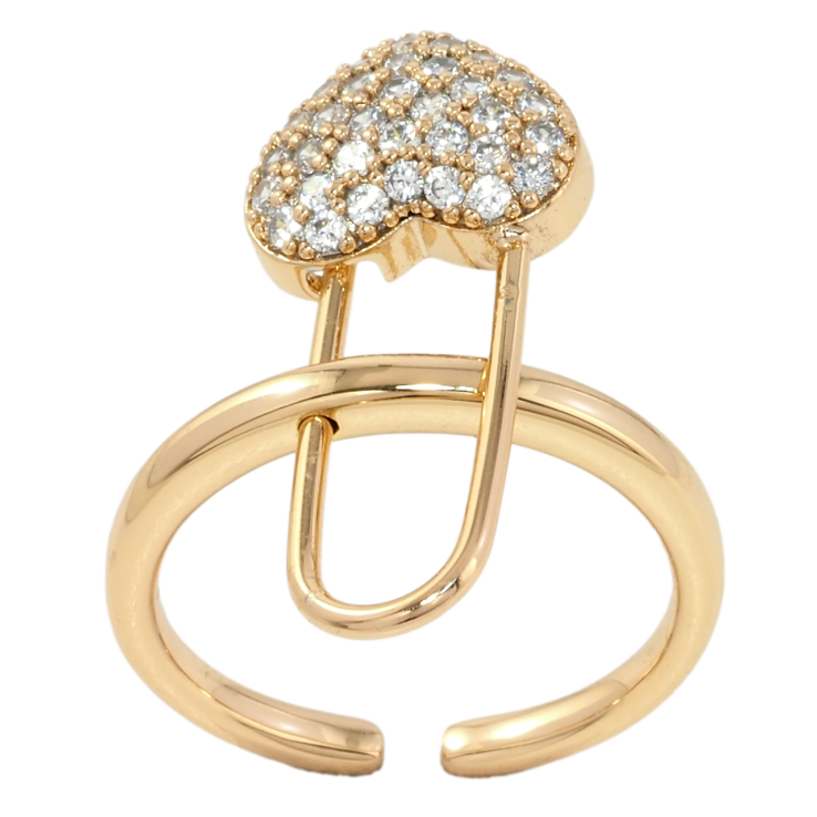 Каблучка Xuping Позолота 18K Шпилька сердечко, що знімається фото №8