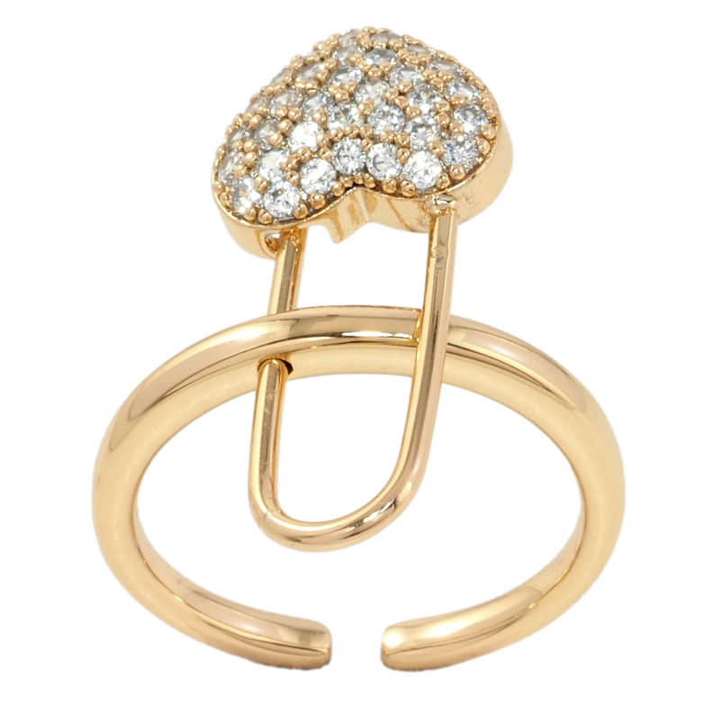 Кольцо Xuping Позолота 18K Съёмная булавка сердечко фото №1 Кольцо Xuping Позолота 18K Съёмная булавка сердечко фото №1