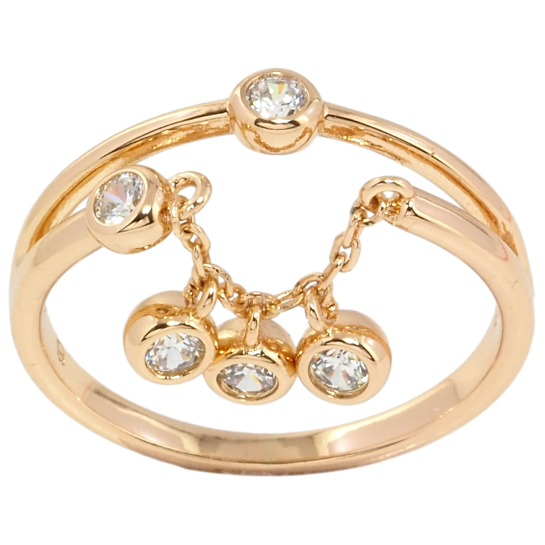 Каблучка Xuping Позолота 18K Декоративний візерунок ланцюжок з підвісками фото №1