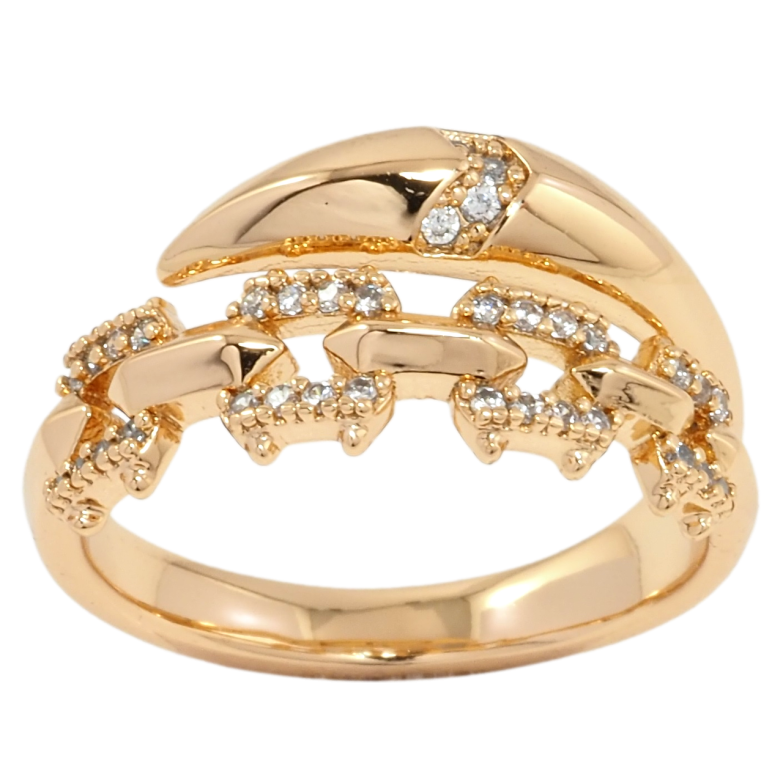 Каблучка Xuping Позолота 18K Декоративний візерунок з цирконієм фото №1