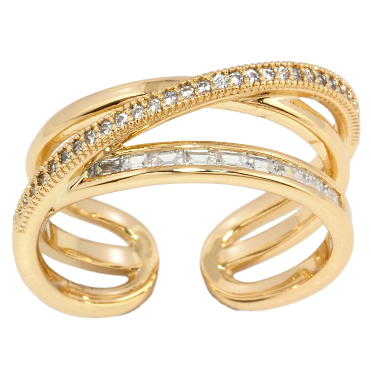 Каблучка Xuping Позолота 18K Візерунок з доріжок цирконію фото №23