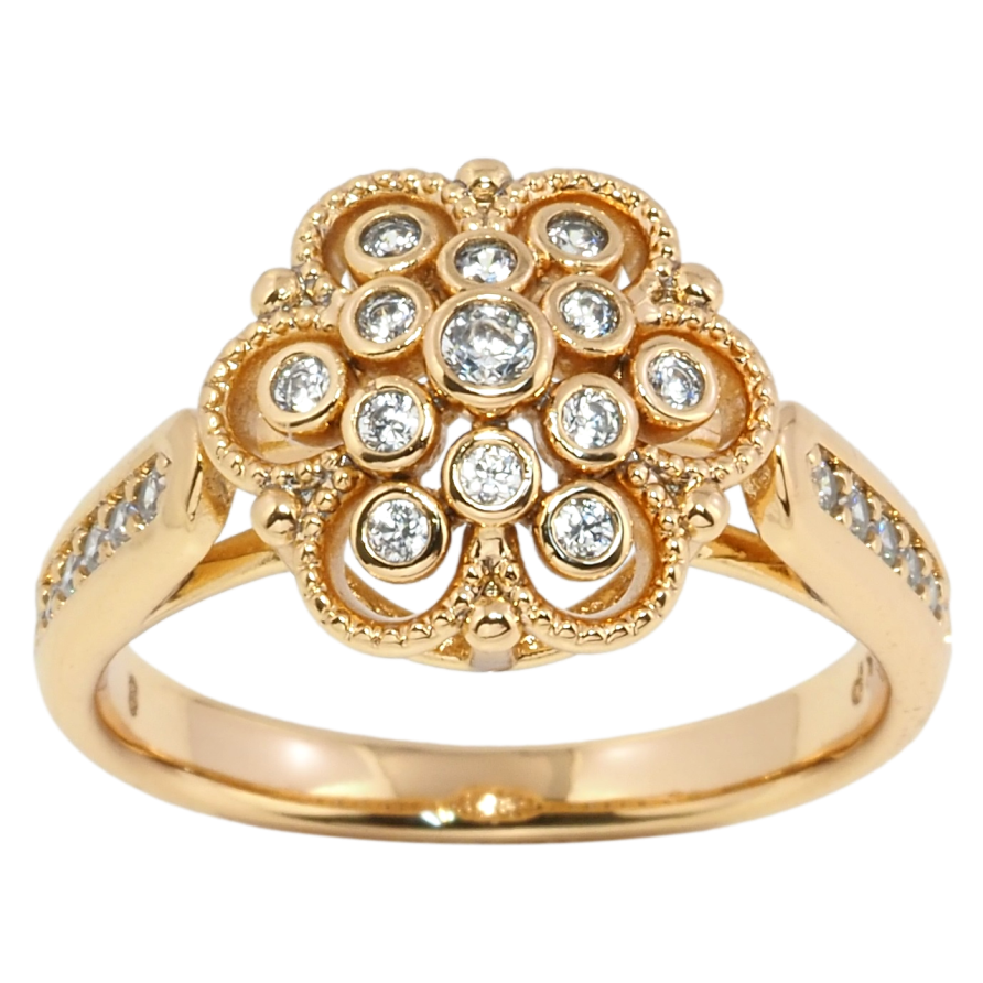 Кольцо Xuping Позолота 18K Цветочек с цирконием фото №1 Кольцо Xuping Позолота 18K Цветочек с цирконием фото №1