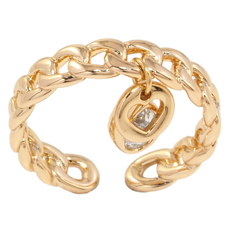 Кольцо Xuping Позолота 18K Узор цепочка с подвесками фото №6 Кольцо Xuping Позолота 18K Узор цепочка с подвесками фото №6