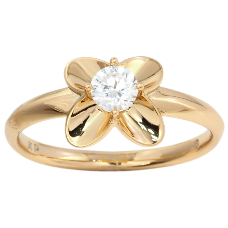 Каблучка Xuping Позолота 18K Квітка з фіанітом фото №11