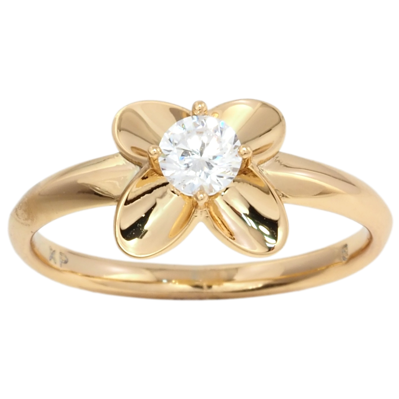 Каблучка Xuping Позолота 18K Квітка з фіанітом фото №1 Каблучка Xuping Позолота 18K Квітка з фіанітом фото №1