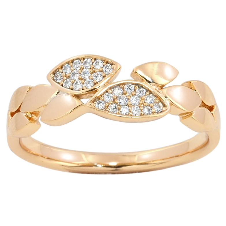 Каблучка Xuping Позолота 18K Декоративний візерунок з інкрустацією цирконієм фото №1