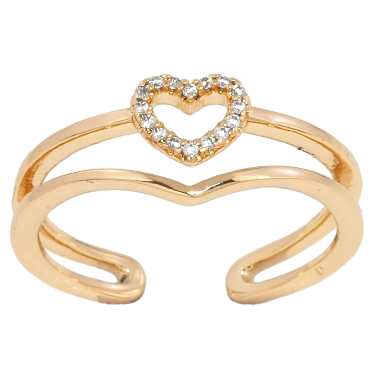 Каблучка Xuping Позолота 18K Серце з цирконієм фото №17