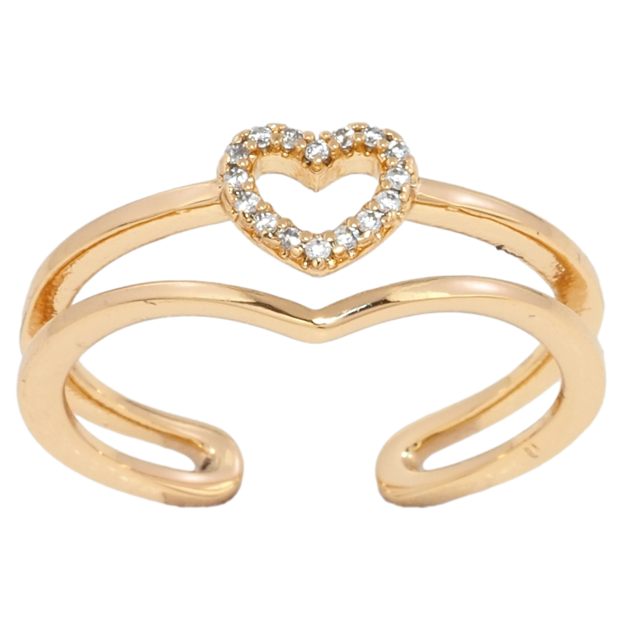 Каблучка Xuping Позолота 18K Серце з цирконієм фото №1 Каблучка Xuping Позолота 18K Серце з цирконієм фото №1