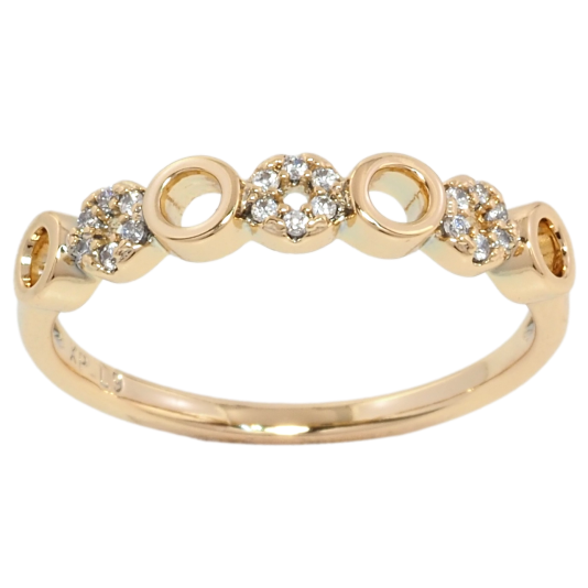 Кольцо Xuping Позолота 18K Узор из колечек с цирконием фото №1