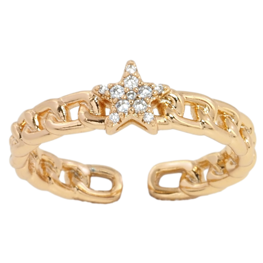 Кольцо Xuping Позолота 18K Узор с звездочкой фото №1 Кольцо Xuping Позолота 18K Узор с звездочкой фото №1