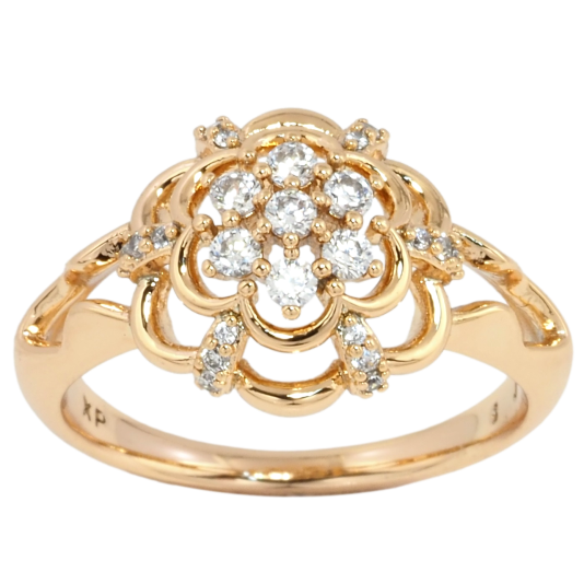Кольцо Xuping Позолота 18K Цветок с цирконием фото №1 Кольцо Xuping Позолота 18K Цветок с цирконием фото №1