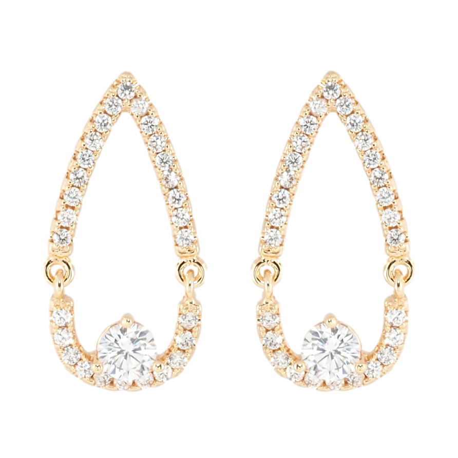 Серьги Xuping M&L Цвет 18K пусеты Капельки с инкрустацией цирконием фото №1