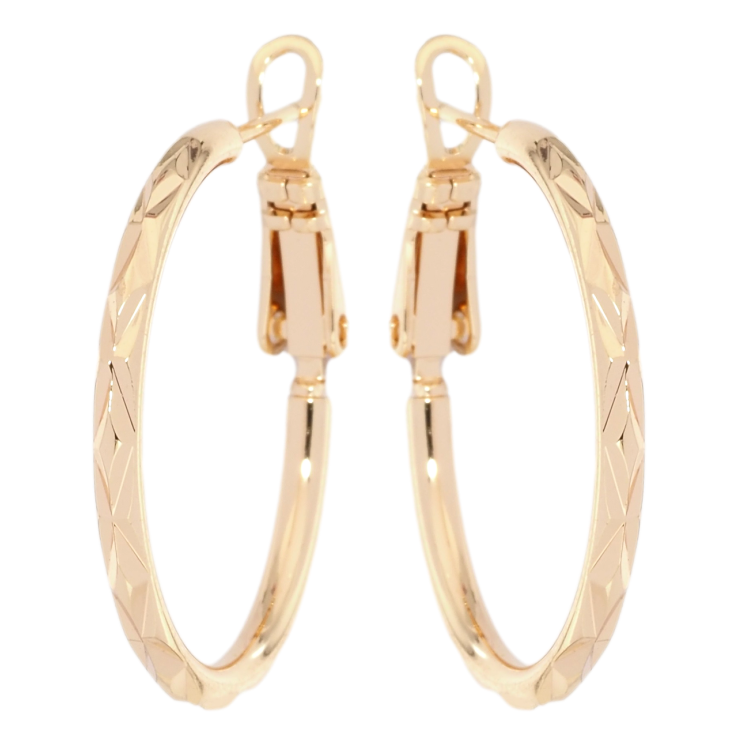 Серьги Xuping M&L Цвет 18K кольца (конго) Узор насечками ø 2.5см фото №20 Серьги Xuping M&L Цвет 18K кольца (конго) Узор насечками ø 2.5см фото №20